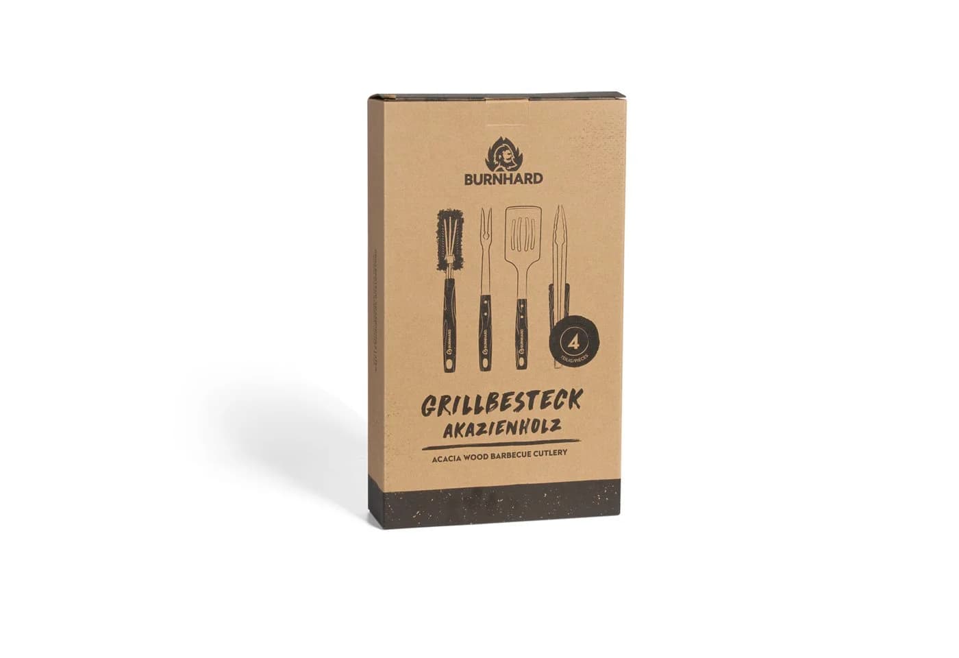 BURNHARD® Grillbesteck-Set 4-tlg. Akazienholz & Edelstahl - Bild 3