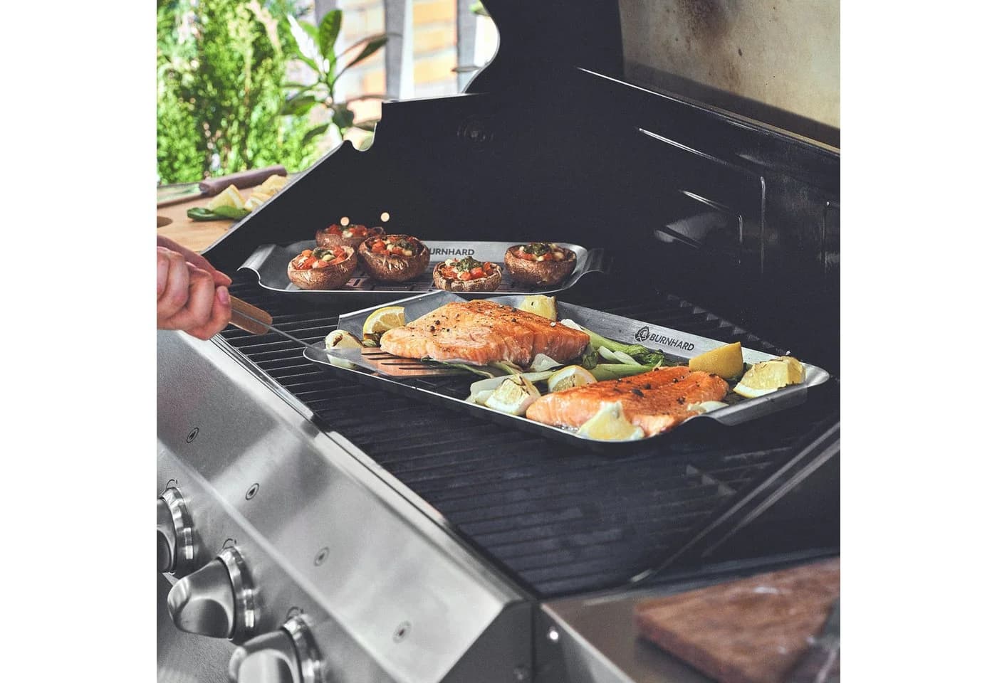 BURNHARD® Grillschale Edelstahl Silber - Bild 5
