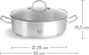 Springlane Schmortopf Edelstahl 28cm 5L Glasdeckel Induktion Bild 2