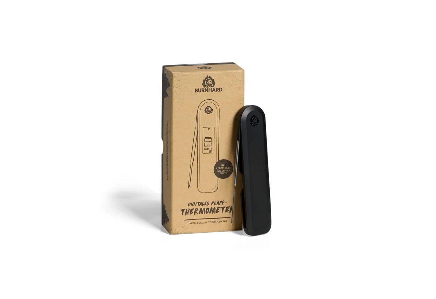 BURNHARD® Grillthermometer Einstich-Thermometer klappbar schwarz