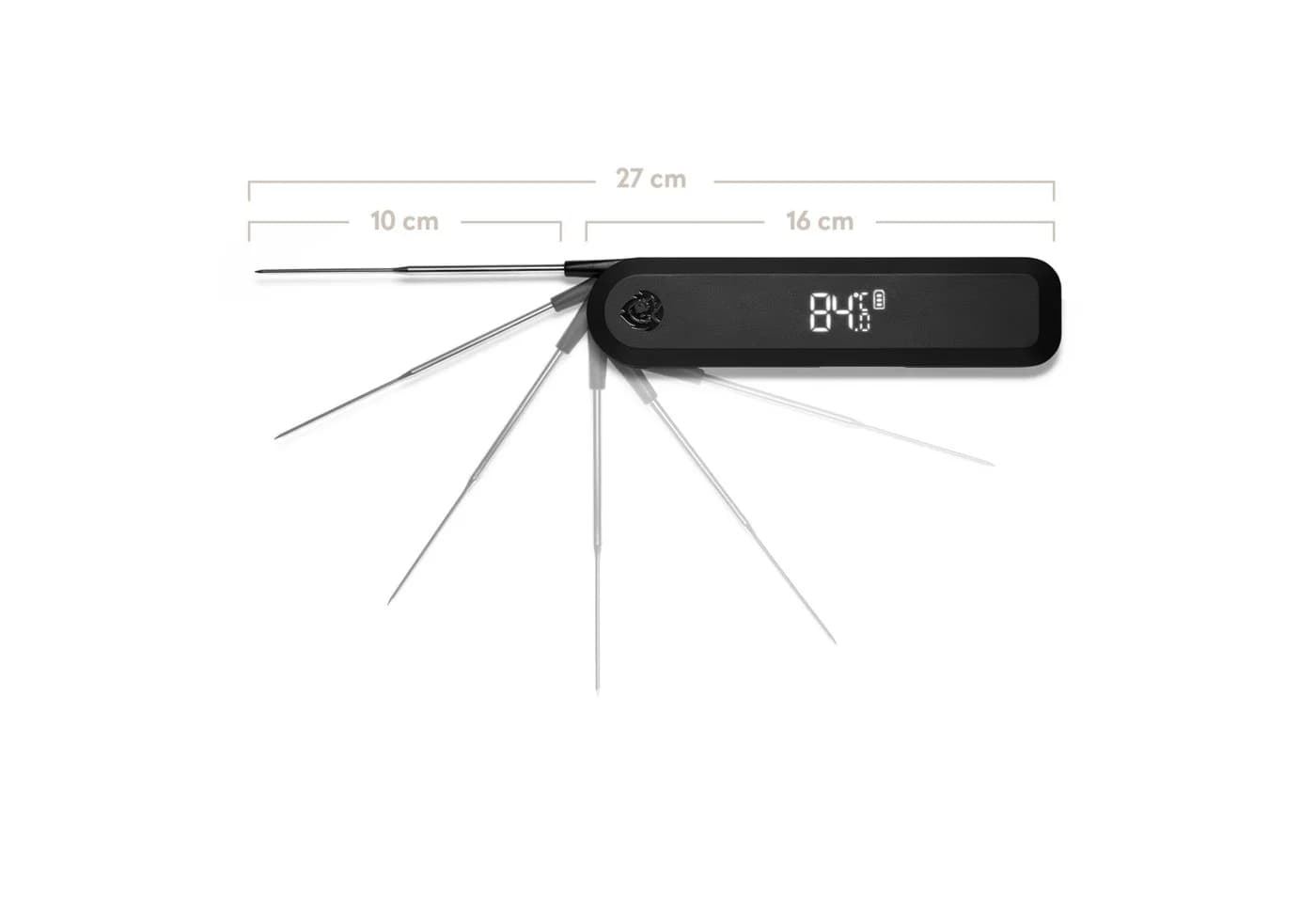 BURNHARD® Grillthermometer Einstich-Thermometer klappbar schwarz - Bild 3