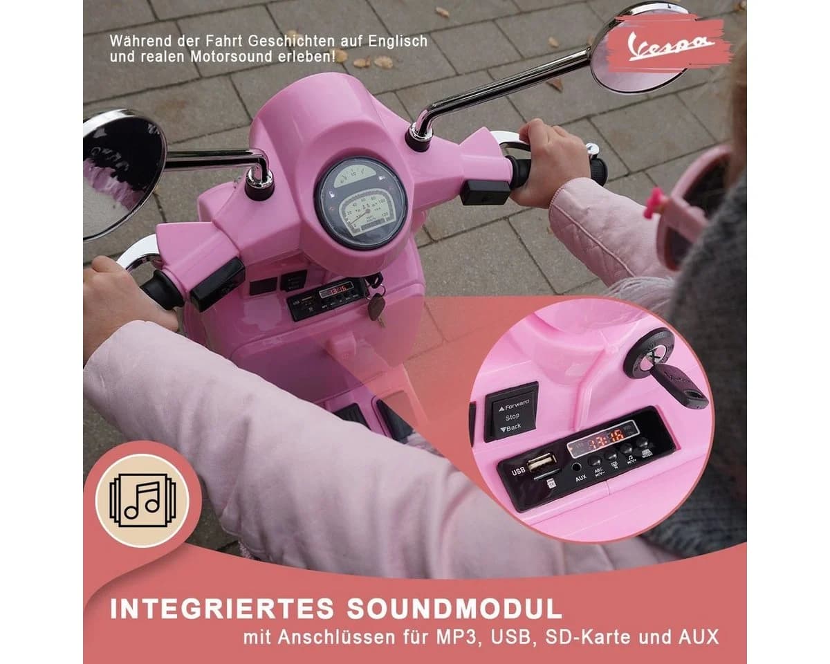 Actionbikes Motors Kinder-Elektroroller Vespa PX150 Design - Bild 3
