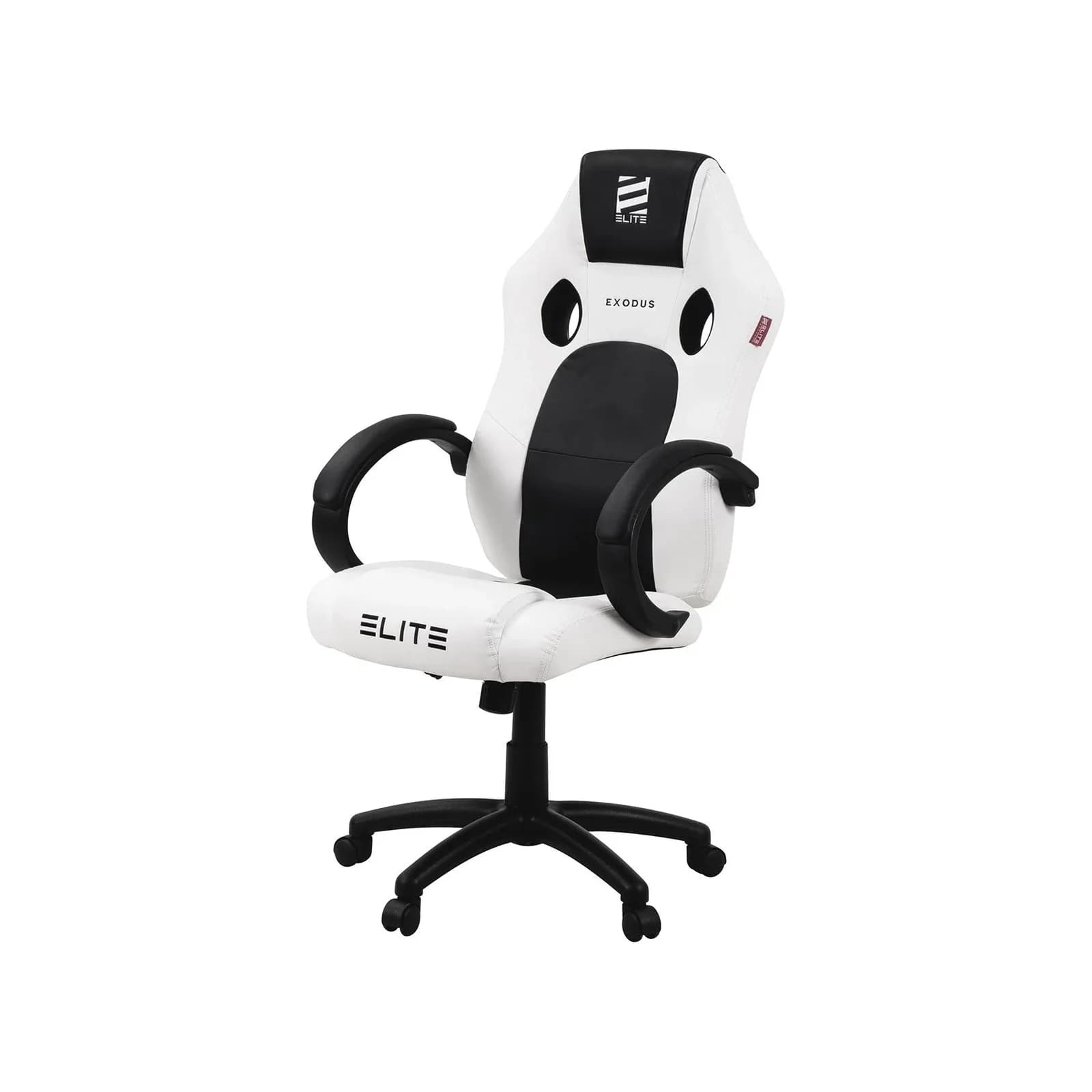 ELITE Gaming-Stuhl EXODUS Memory-Schaum Extra Hohe Rückenlehne Wippmechanik Armpolster MG100 Weiß/Schwarz