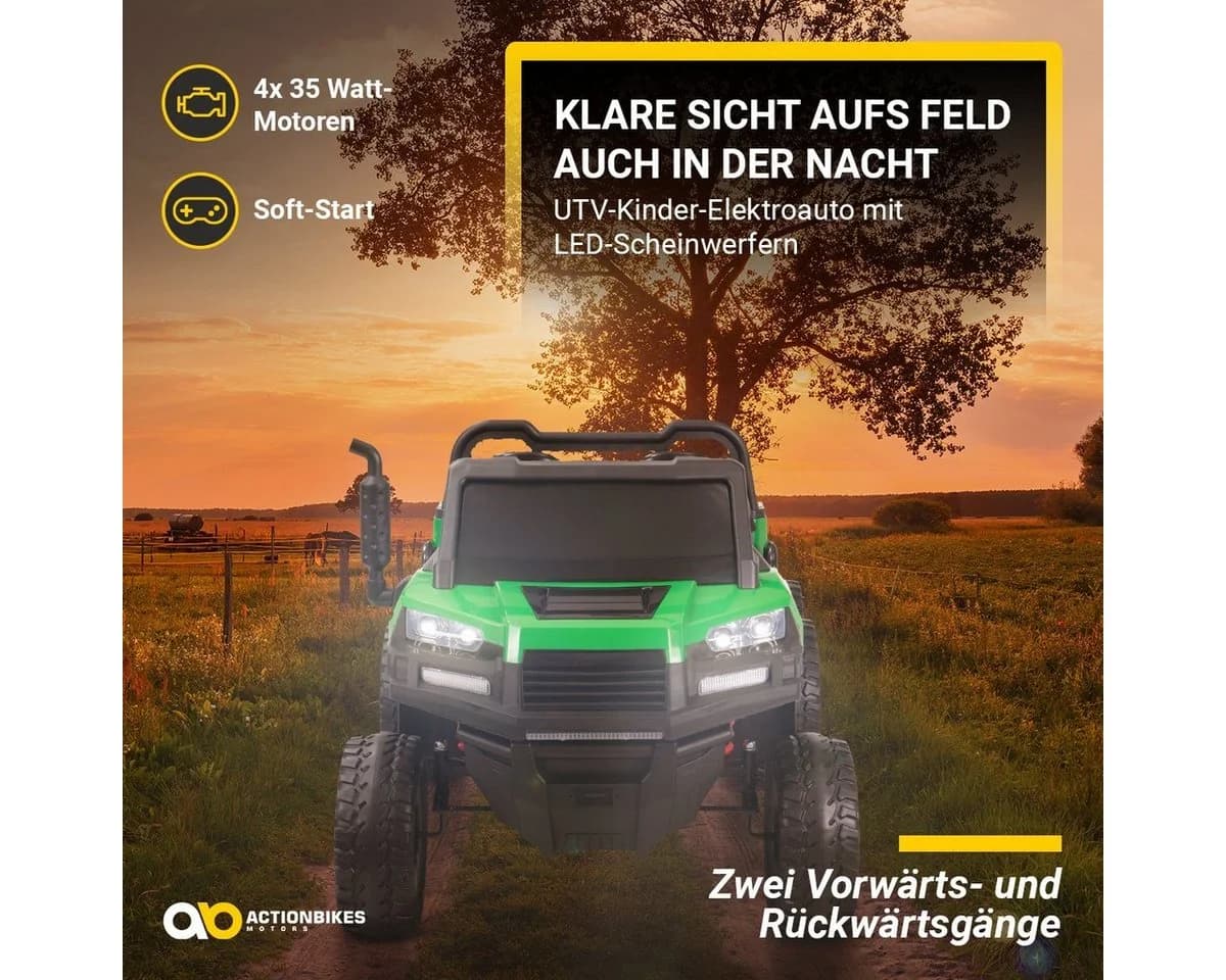 Actionbikes Motors Elektro-Kinderauto A730 UTV Grün/Gelb mit Kippmulde - Bild 3