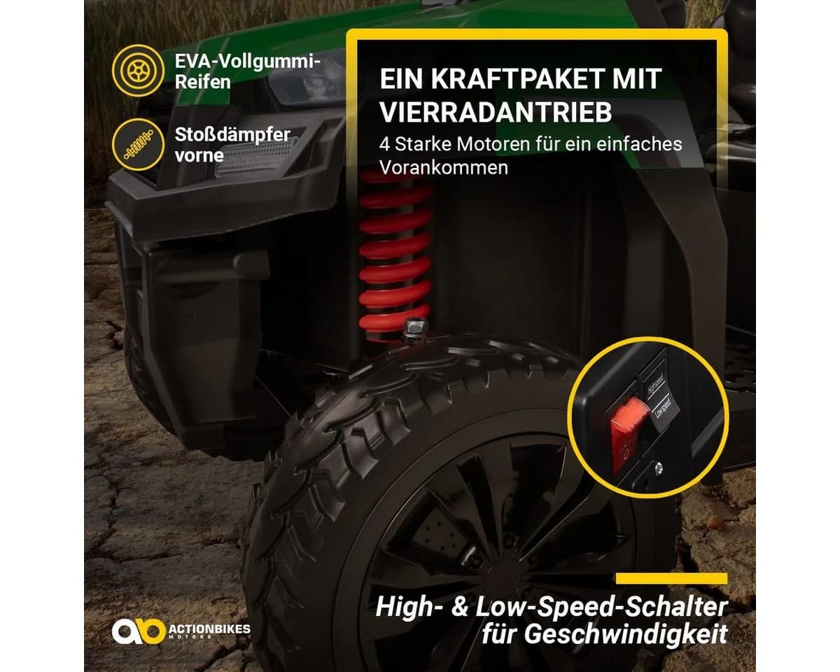 Actionbikes Motors Elektro-Kinderauto A730 UTV Grün/Gelb mit Kippmulde - Bild 4