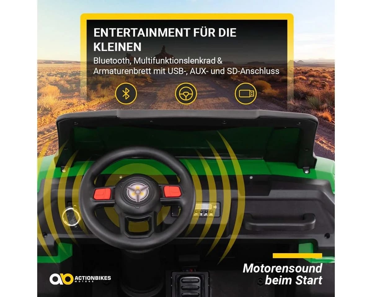 Actionbikes Motors Elektro-Kinderauto A730 UTV Grün/Gelb mit Kippmulde - Bild 5