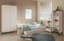 Modernes Kinderbett aus Holz in Weiß und Off-White Bild 1
