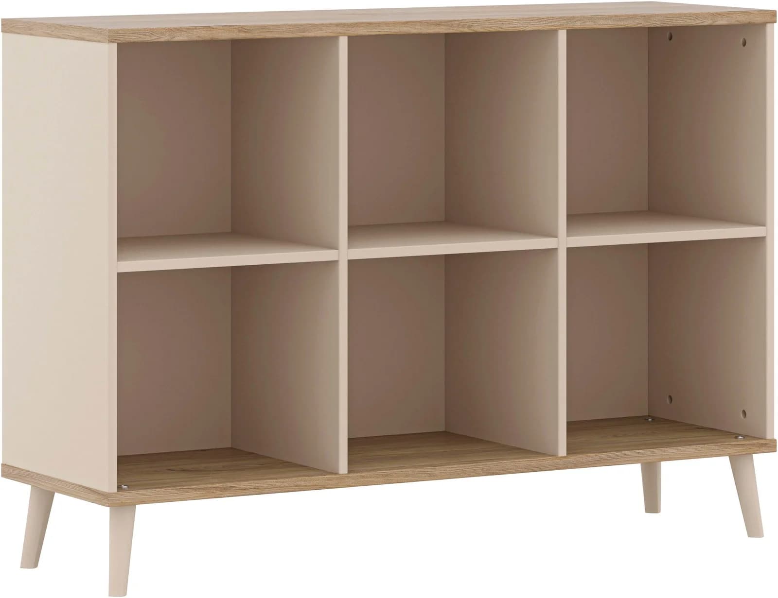 Sideboard YUNY BY PAIDI HAZEL 6 Fächer Beige Eiche-Nachbildung