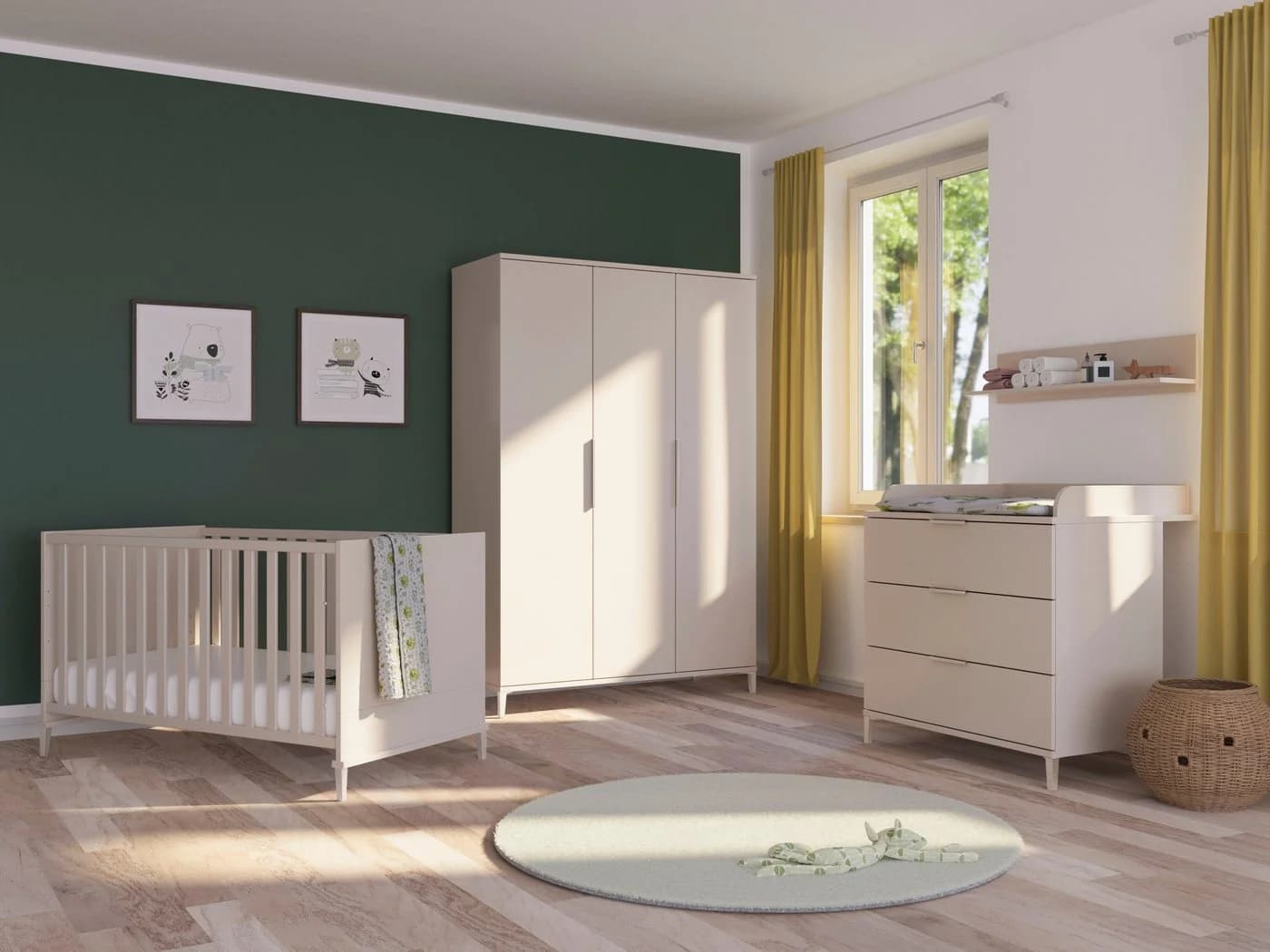 YUNY by PAIDI Babymöbel-Set SISTER LOU 3-tlg. Beige Modern