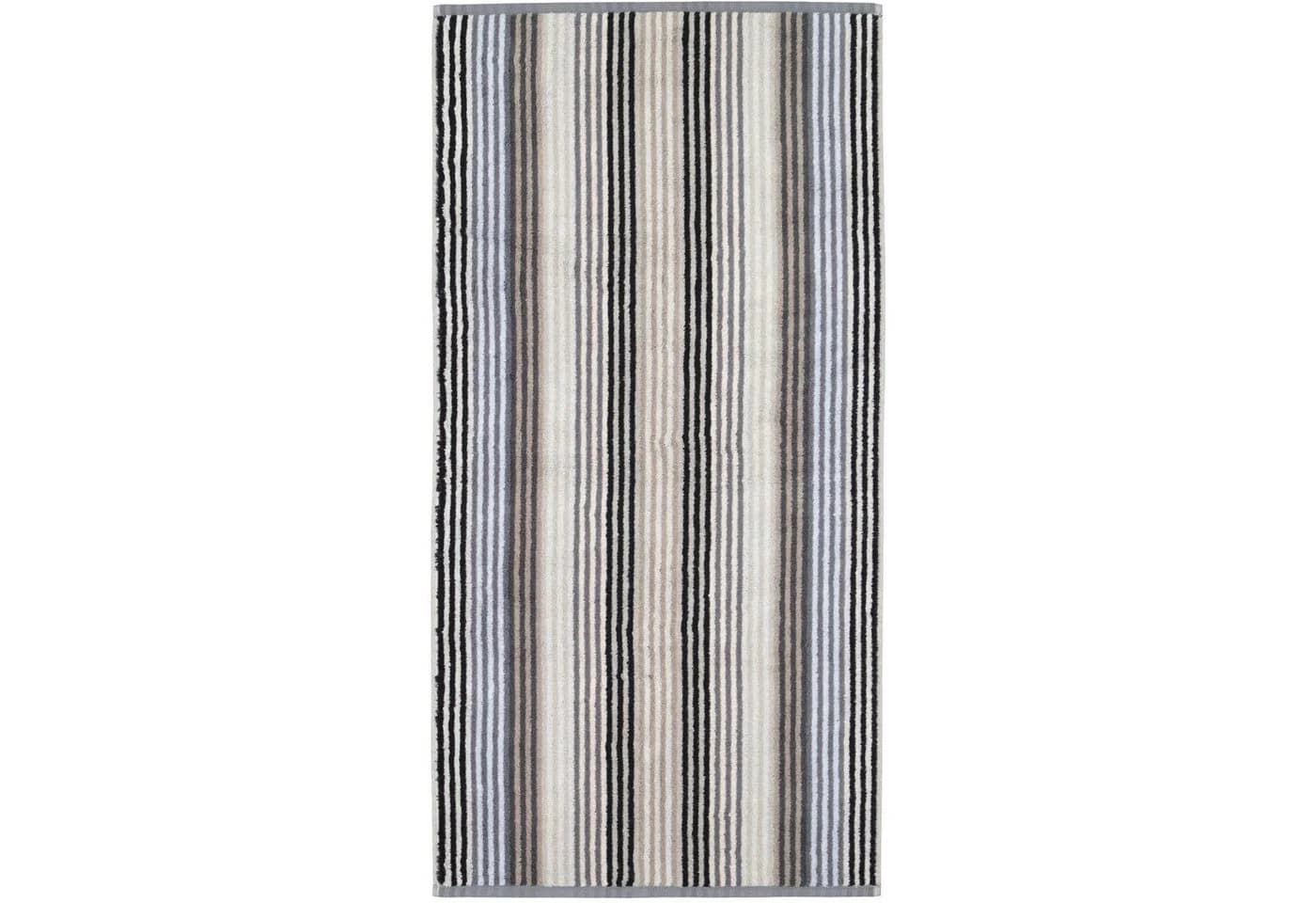 Cawö Handtuch Unique Streifen 944 Grau 100% Baumwolle Wendetuch