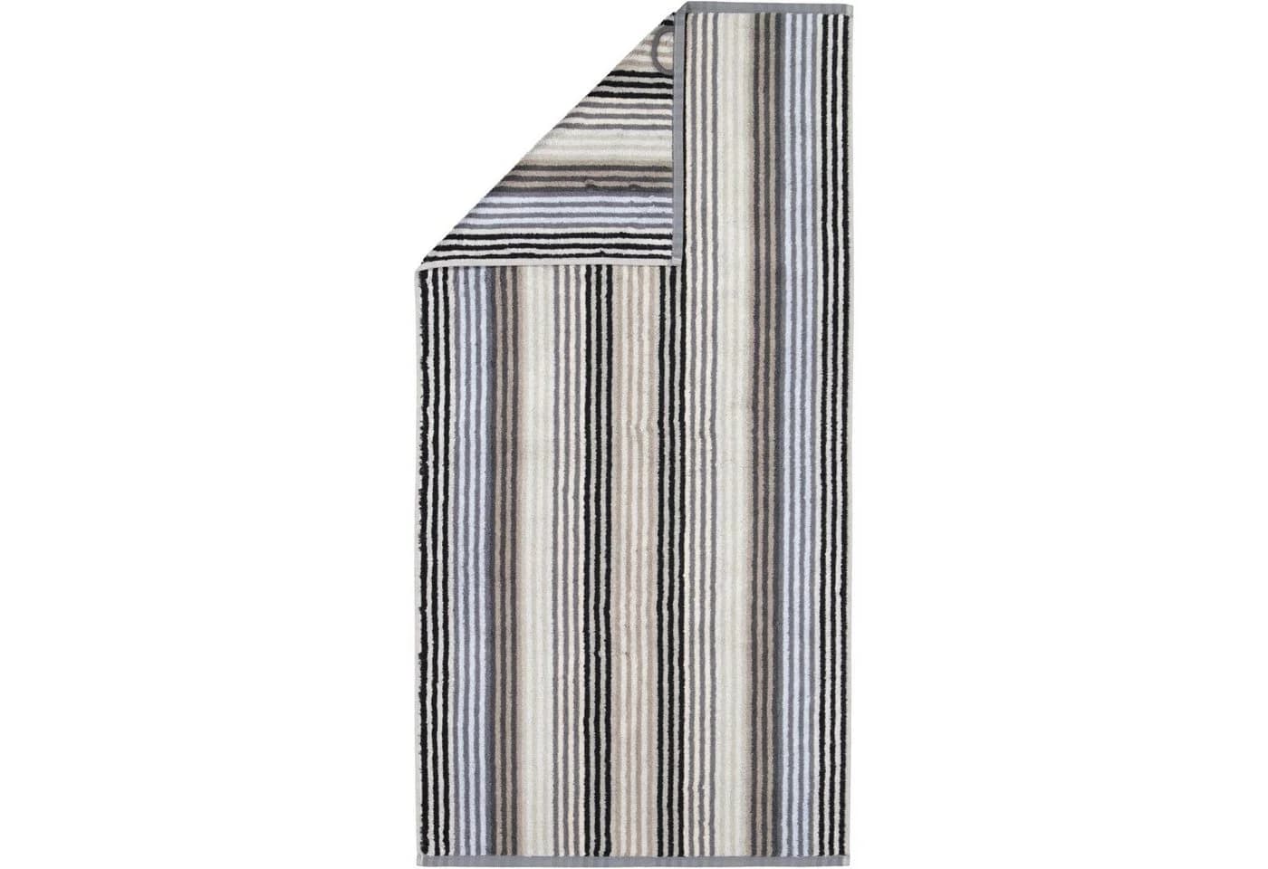 Cawö Handtuch Unique Streifen 944 Grau 100% Baumwolle Wendetuch - Bild 2