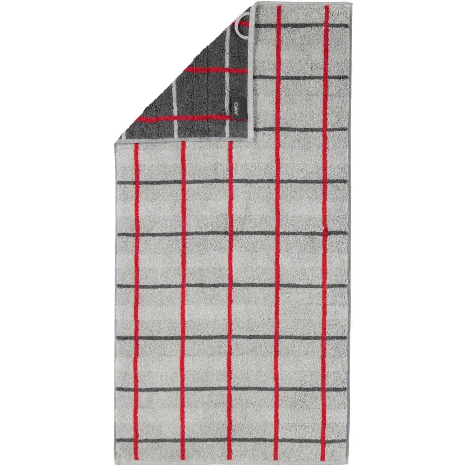 Cawö Handtuch NOBLESSE SQUARE KARO Hellgrau 100% Baumwolle