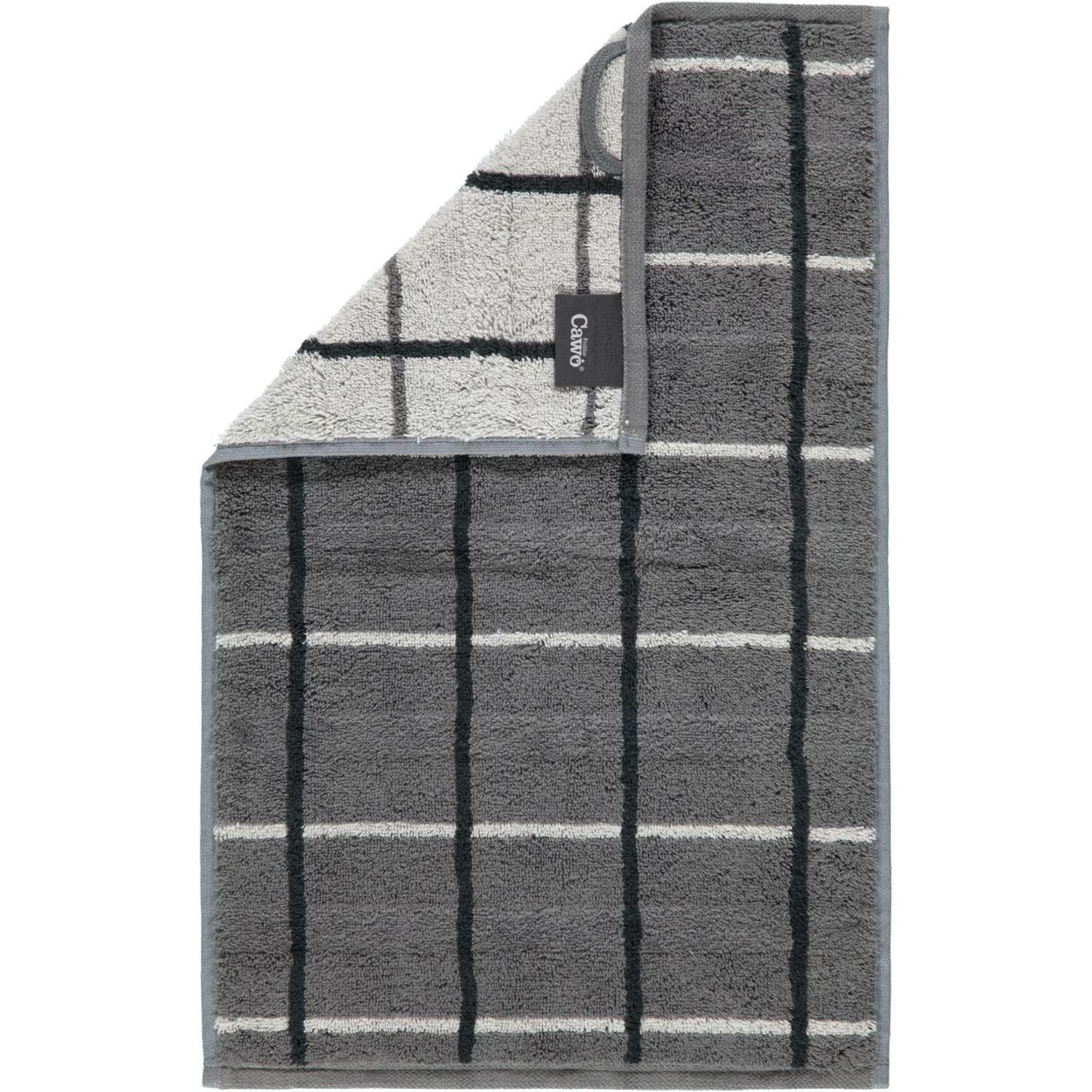 Cawö Gästetuch NOBLESSE SQUARE KARO Grau 100% Baumwolle