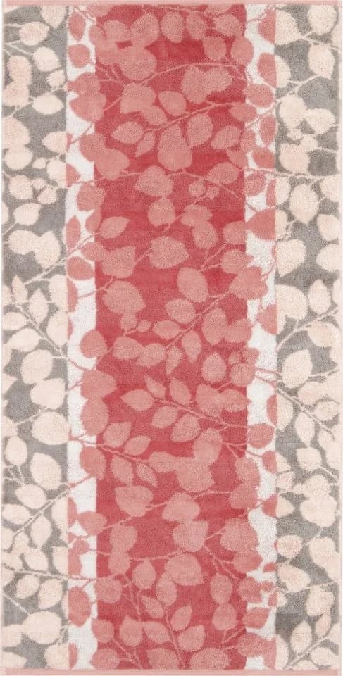 Cawö Duschtuch Noblesse Harmony Floral Jacquard Walk-Frottier Koralle - Bild 2