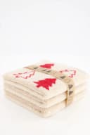 Cawö Seiftücher 3er Pack Christmas Edition Tannenbäume 100% Baumwolle Beige/Rot Bild 2