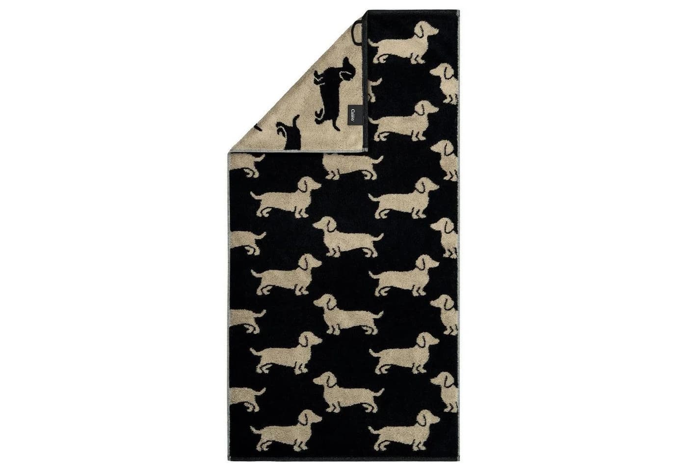 Cawö Duschtuch We Love Dogs Dackel Schwarz Beige - Bild 2
