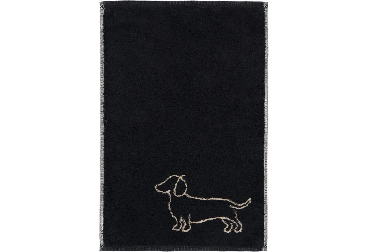Cawö Handtücher WE LOVE DOGS Companion 6248 Schwarz/Beige 100% Baumwolle