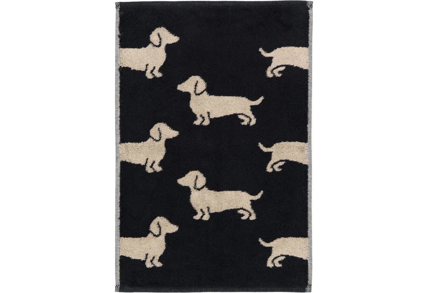 Cawö Handtuch We Love Dogs 6246 Schwarz-Beige 100% Baumwolle