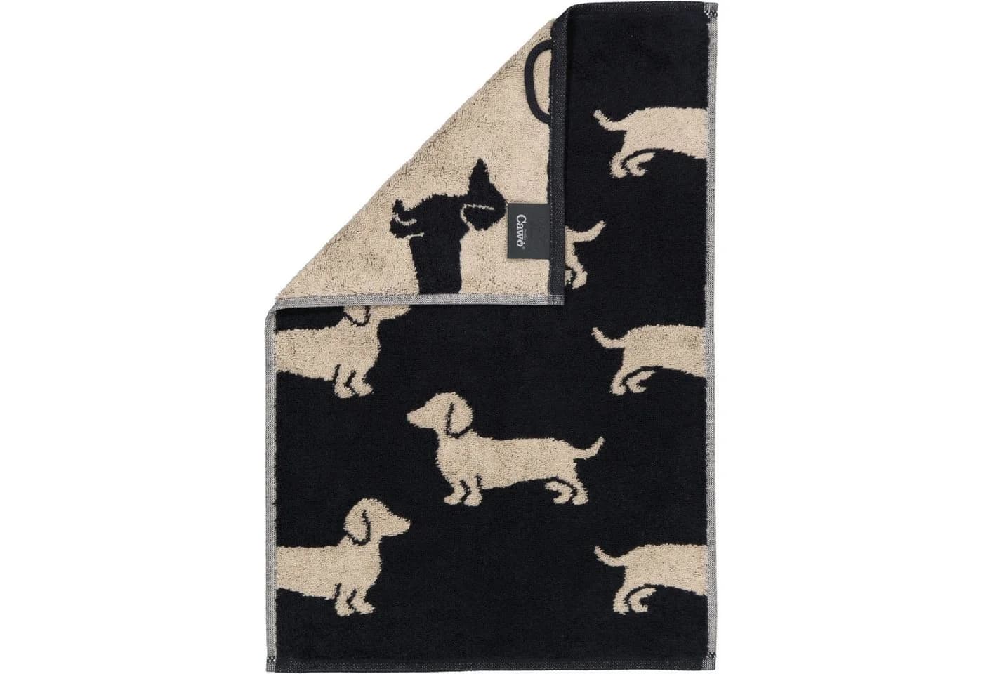 Cawö Handtuch We Love Dogs 6246 Schwarz-Beige 100% Baumwolle - Bild 3