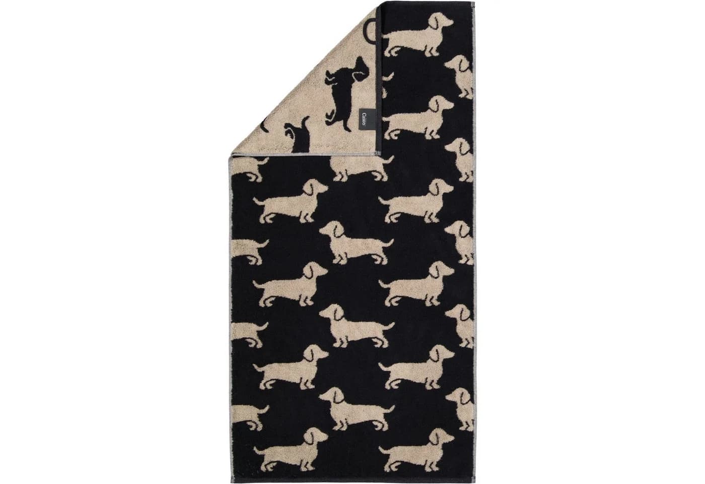 Cawö Handtuch We Love Dogs 6246 Schwarz-Beige 100% Baumwolle - Bild 4