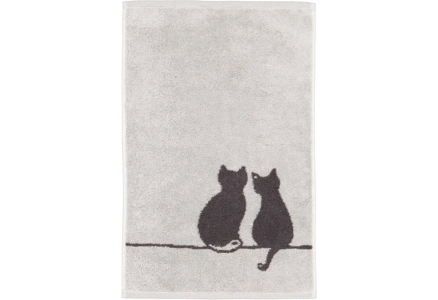 Cawö Handtücher CUTE CATS EDITION 100% Baumwolle Katzenmotiv