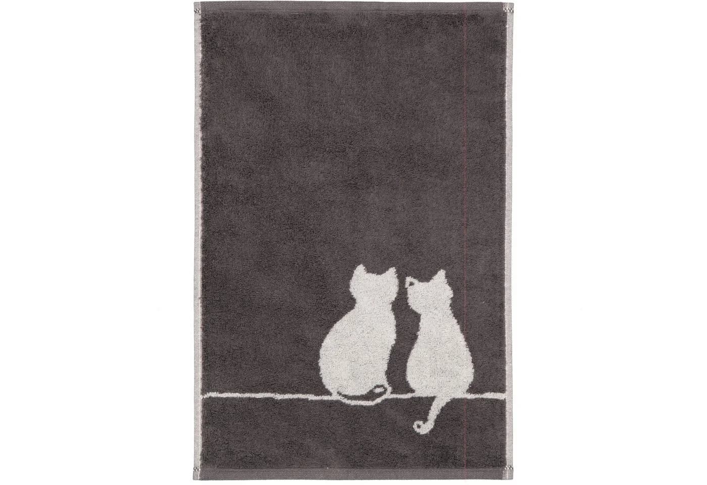 Cawö Handtücher CUTE CATS EDITION Katzenmotiv 100% Baumwolle
