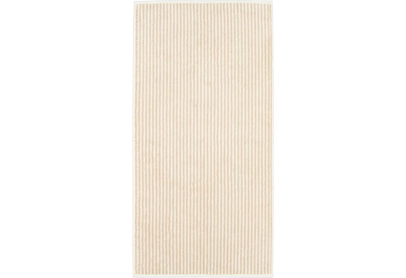 Cawö Handtuch Two-Tone Stripes 480 100% Baumwolle Beige