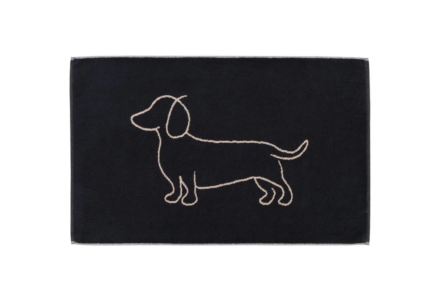 Cawö Badematte We Love Dogs Dackel Schwarz Beige 100% Baumwolle - Bild 2
