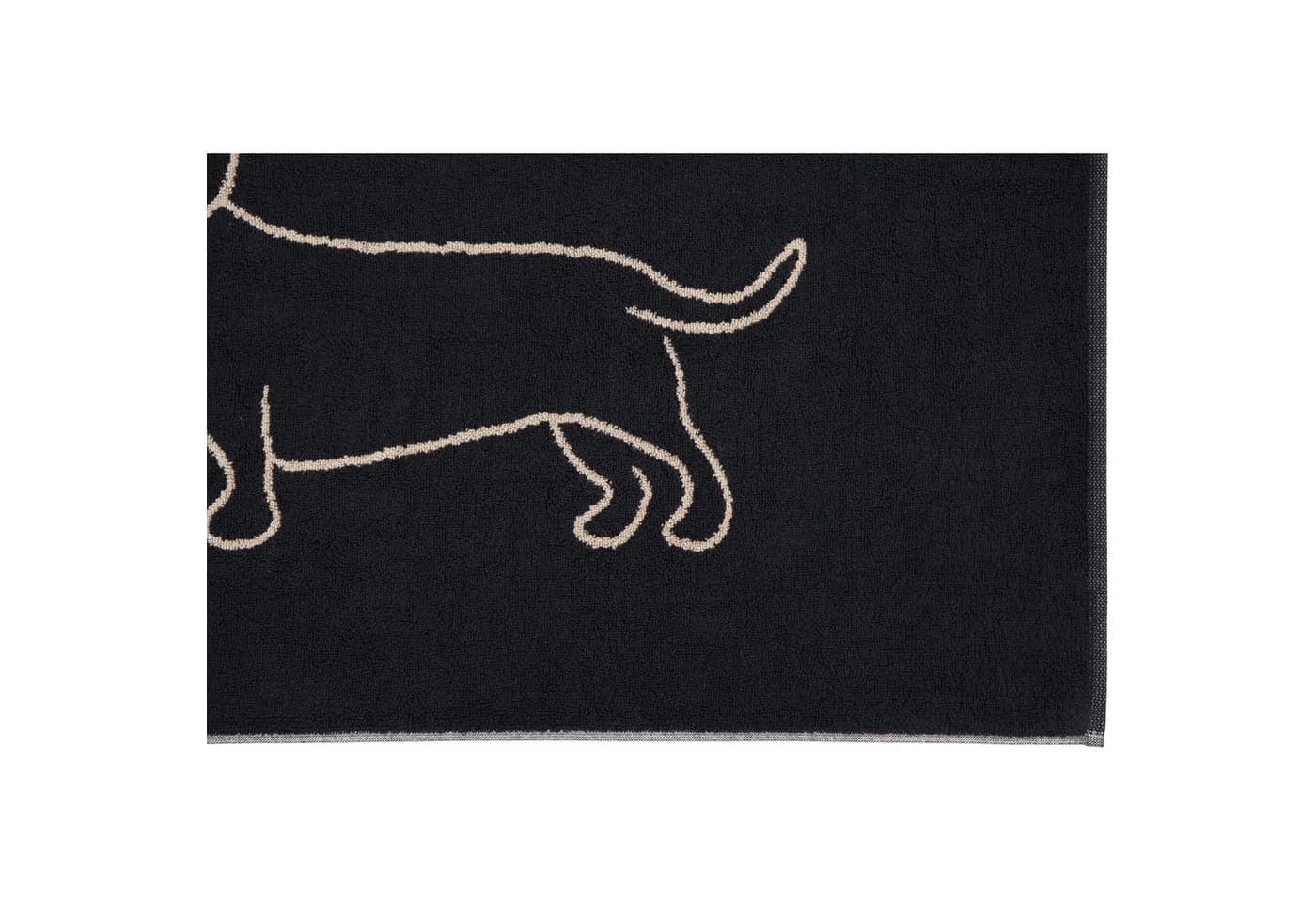 Cawö Badematte We Love Dogs Dackel Schwarz Beige 100% Baumwolle - Bild 3