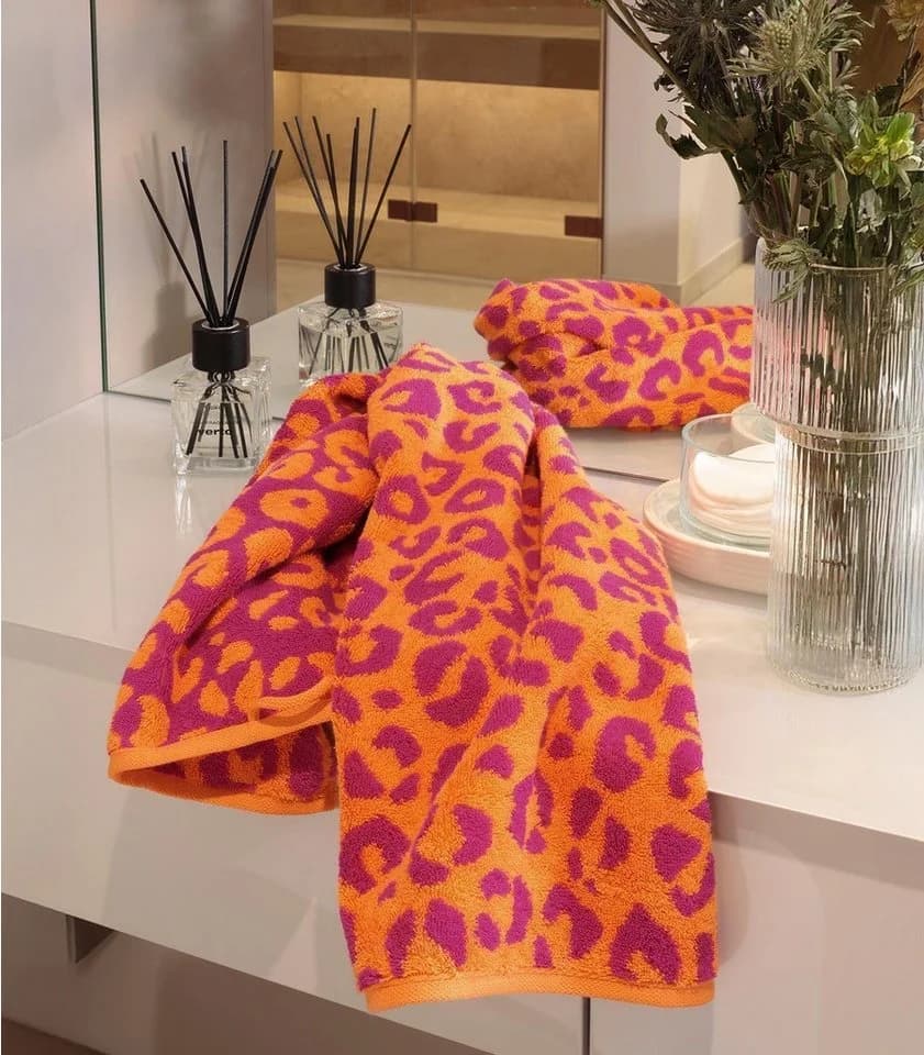 Duschtuch TWO-TONE LEO Pink Rosa