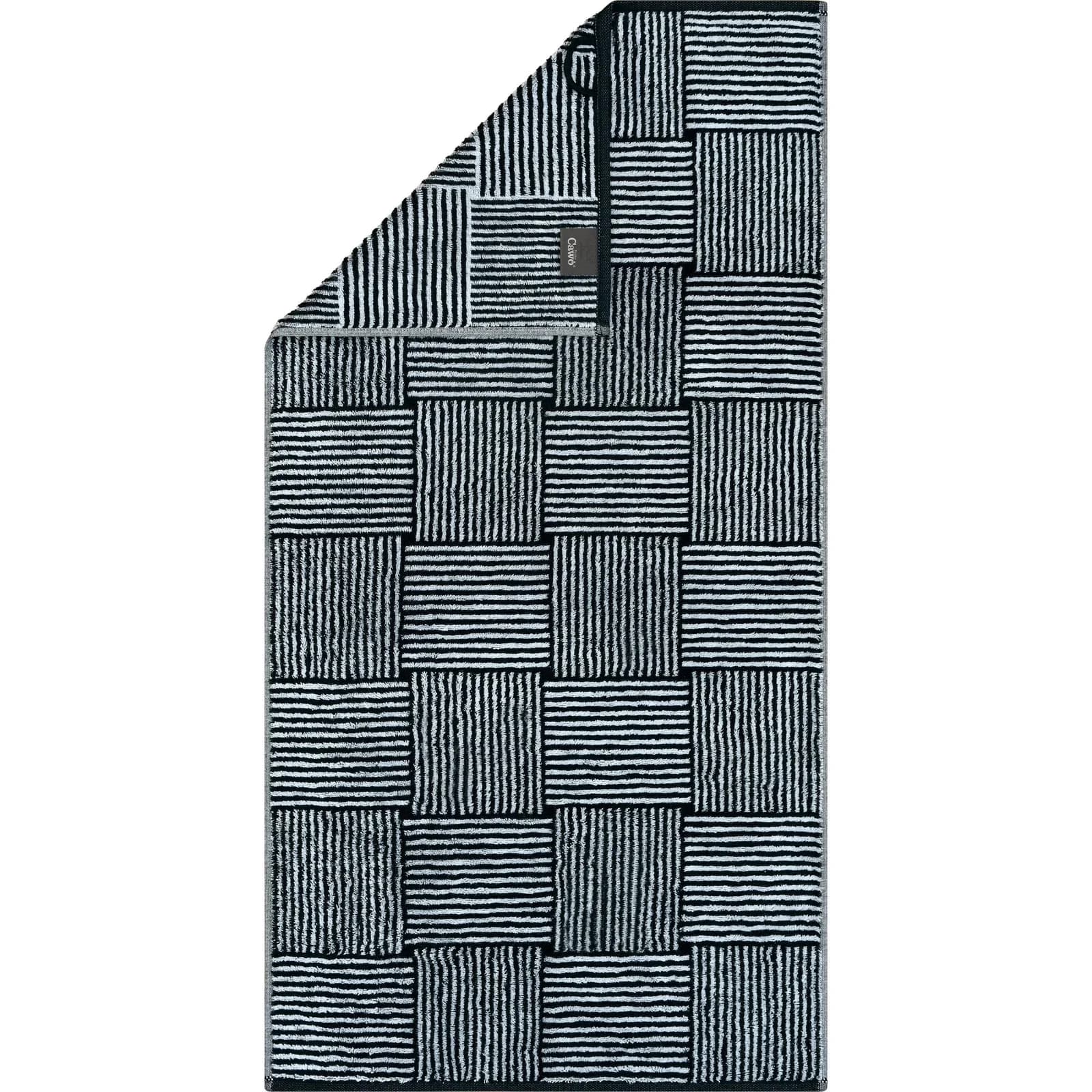 Cawö Duschtuch BLACK&WHITE CHESS Schwarz/Weiß 100% Baumwolle