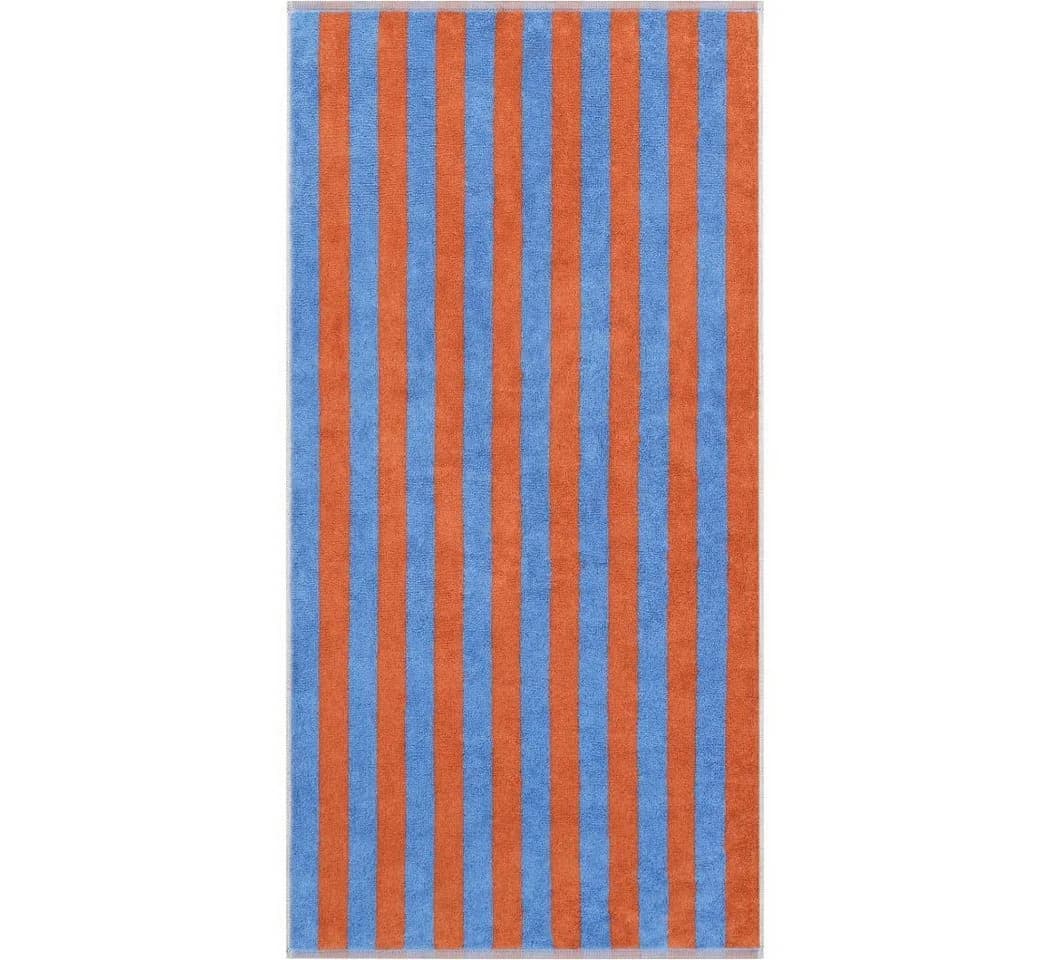 Cawö Handtuch Bold Streifen blau/terra 100% Baumwolle - Bild 2