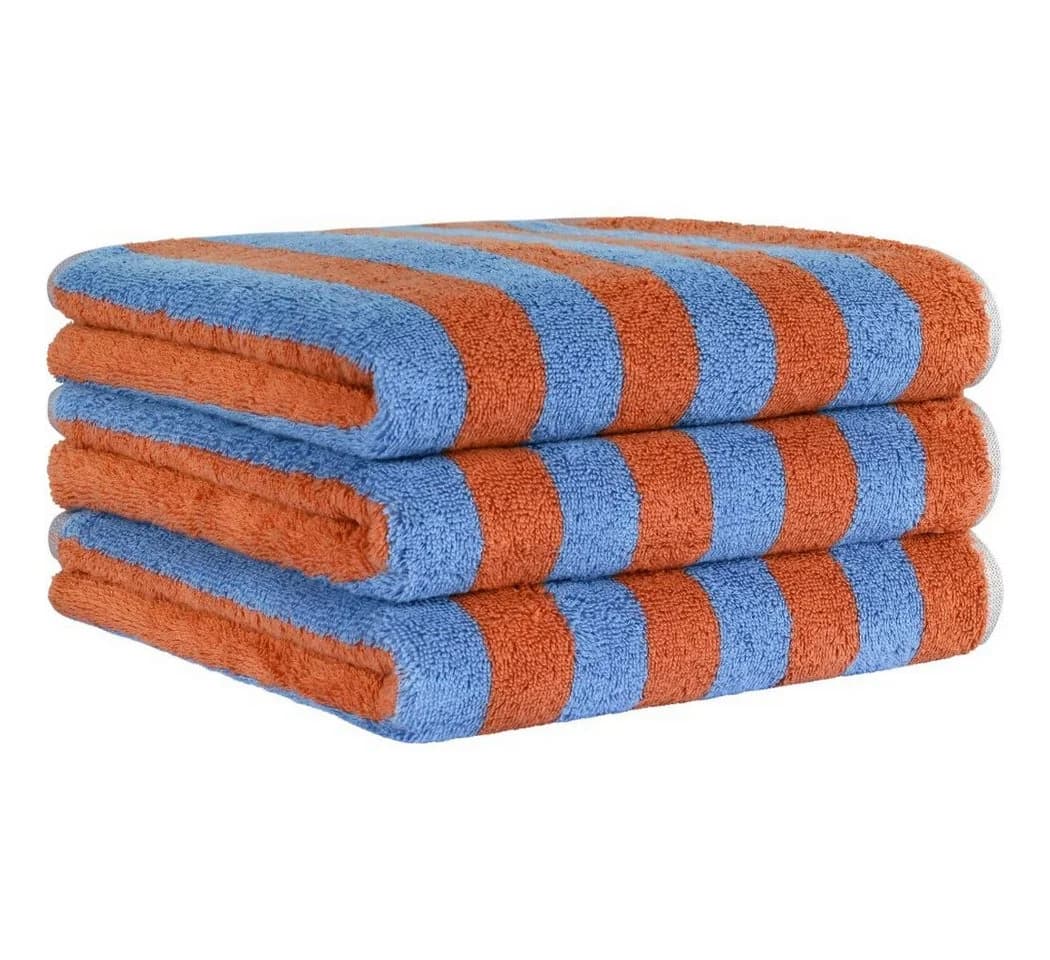 Cawö Handtuch Bold Streifen blau/terra 100% Baumwolle - Bild 3