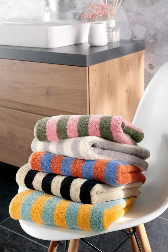Cawö Handtuch Bold Streifen mint/gelb 100% Baumwolle - Bild 3