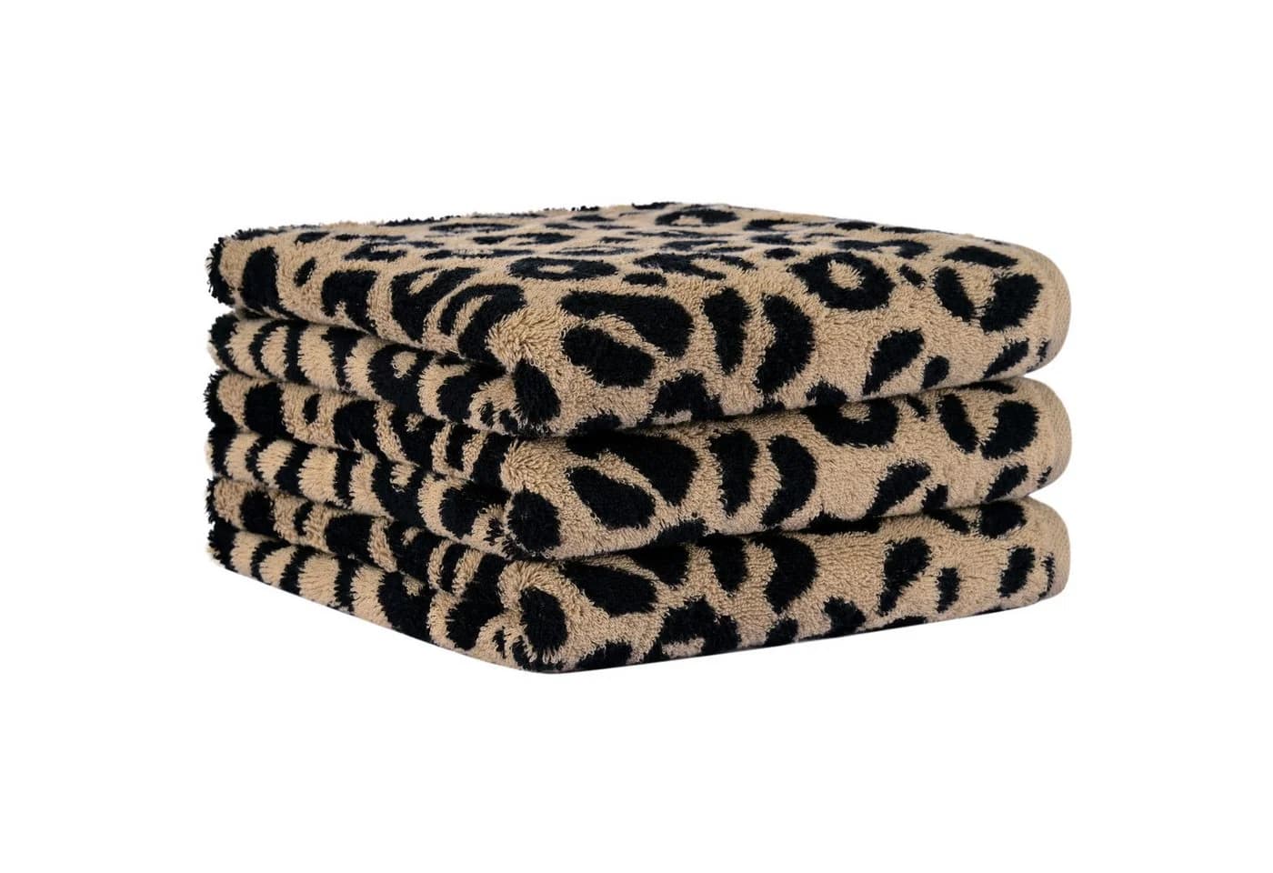 Cawö Handtuch Leo 540 100% Baumwolle Beige Leoparden-Design