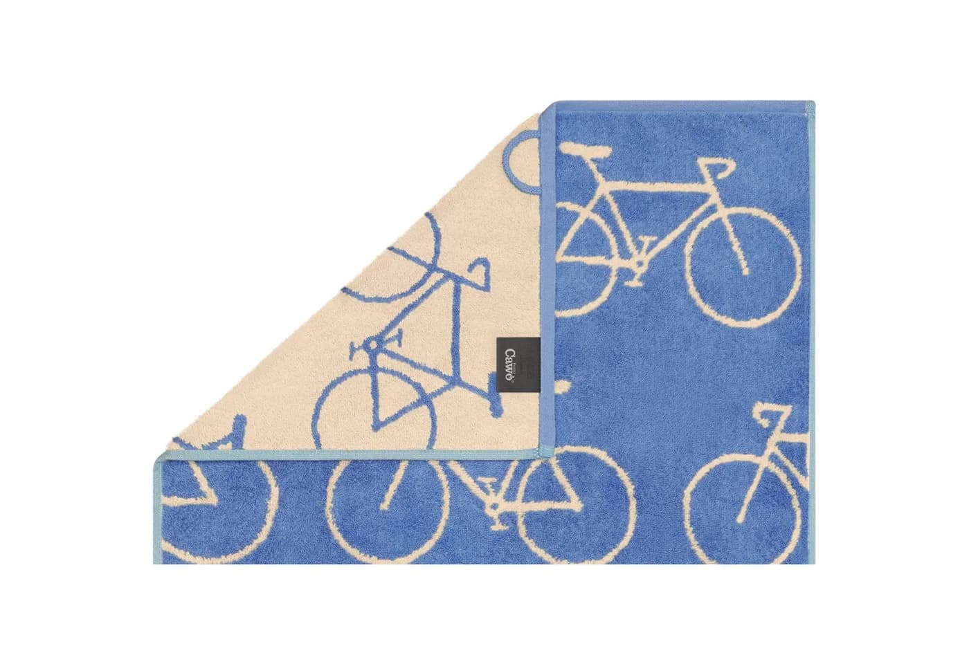 Cawö Handtuch Velo Edition Allover Fahrrad 100% Baumwolle Blau - Bild 3
