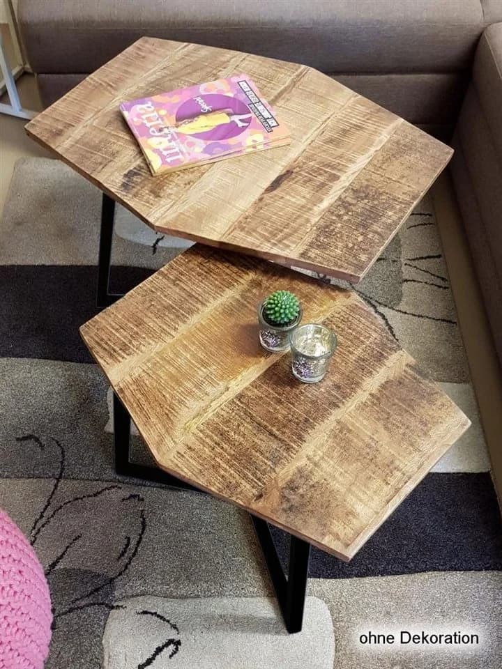 soma Couchtisch Set 2 Stück Wohnzimmer Tisch Satzt - Bild 4