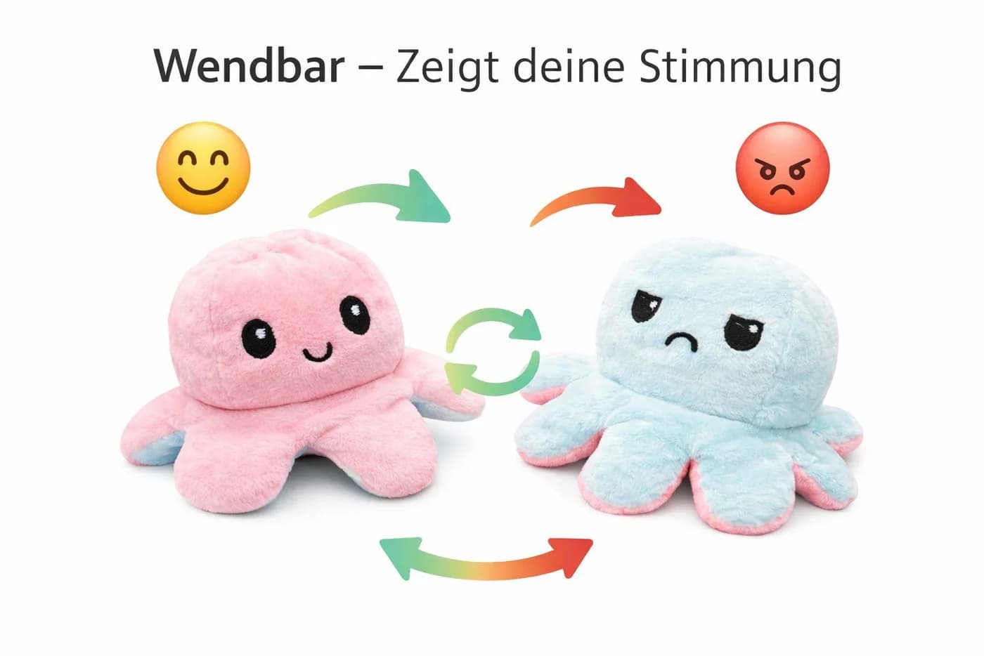 soma Wendbarer Plüsch Oktopus 20 cm Rosa Blau Mood Kuscheltier - Bild 4