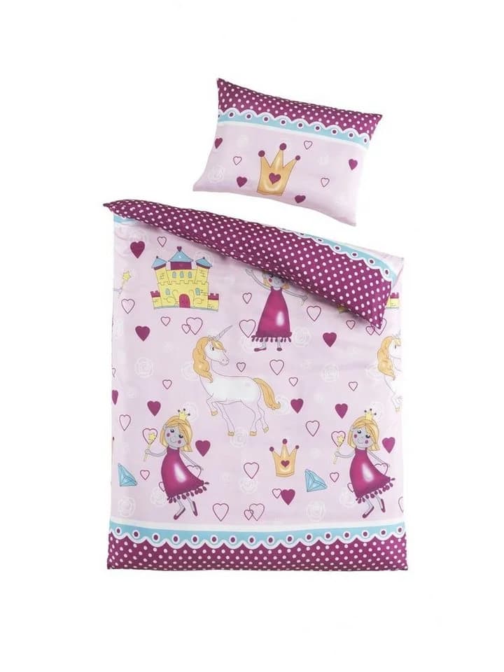 Soma Babybettwäsche Einhorn Prinzessin Pink Microfaser 2-teilig