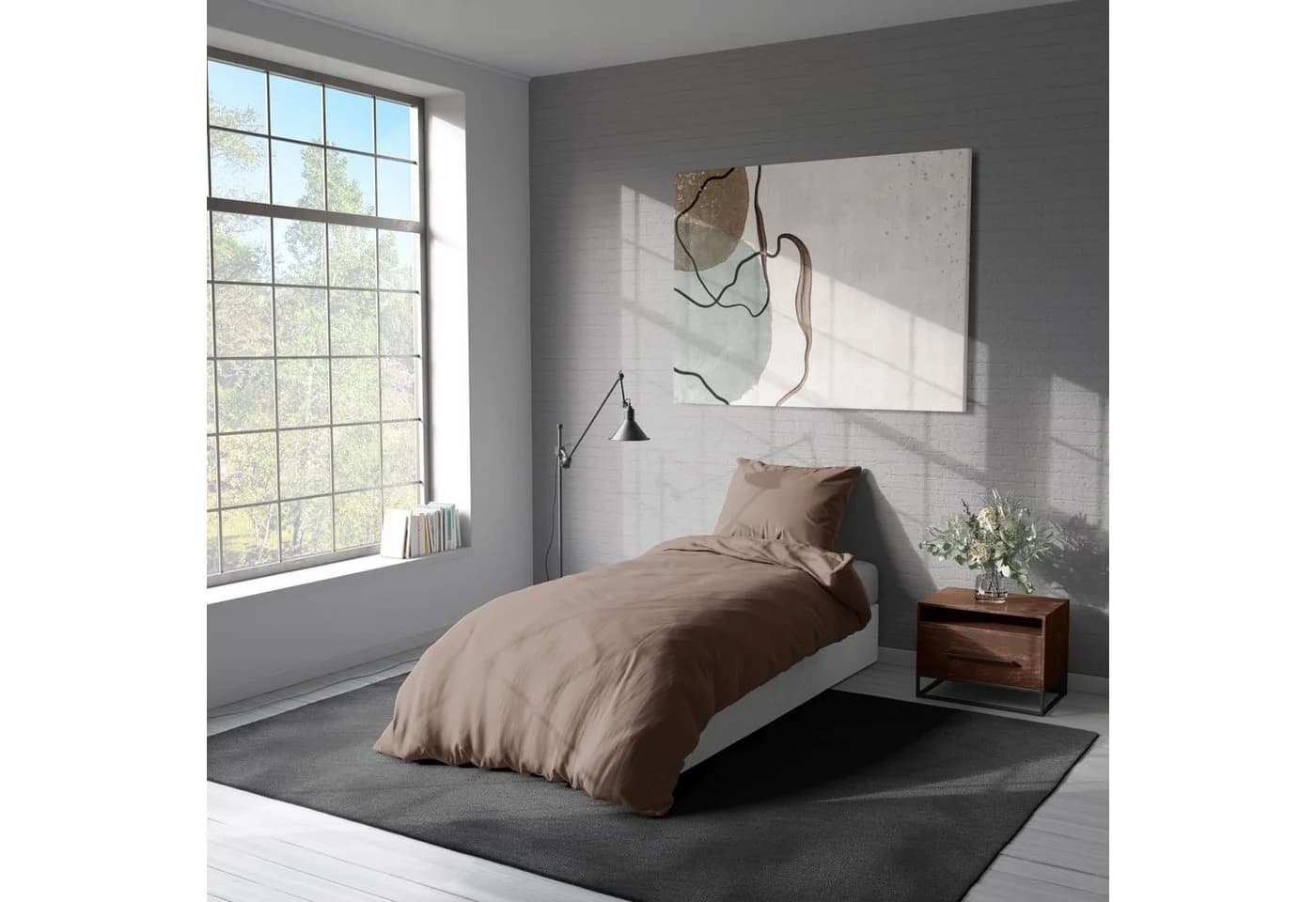 soma Bettwäsche Mikrofaser Uni Nougat 135x200 + 80x80 cm