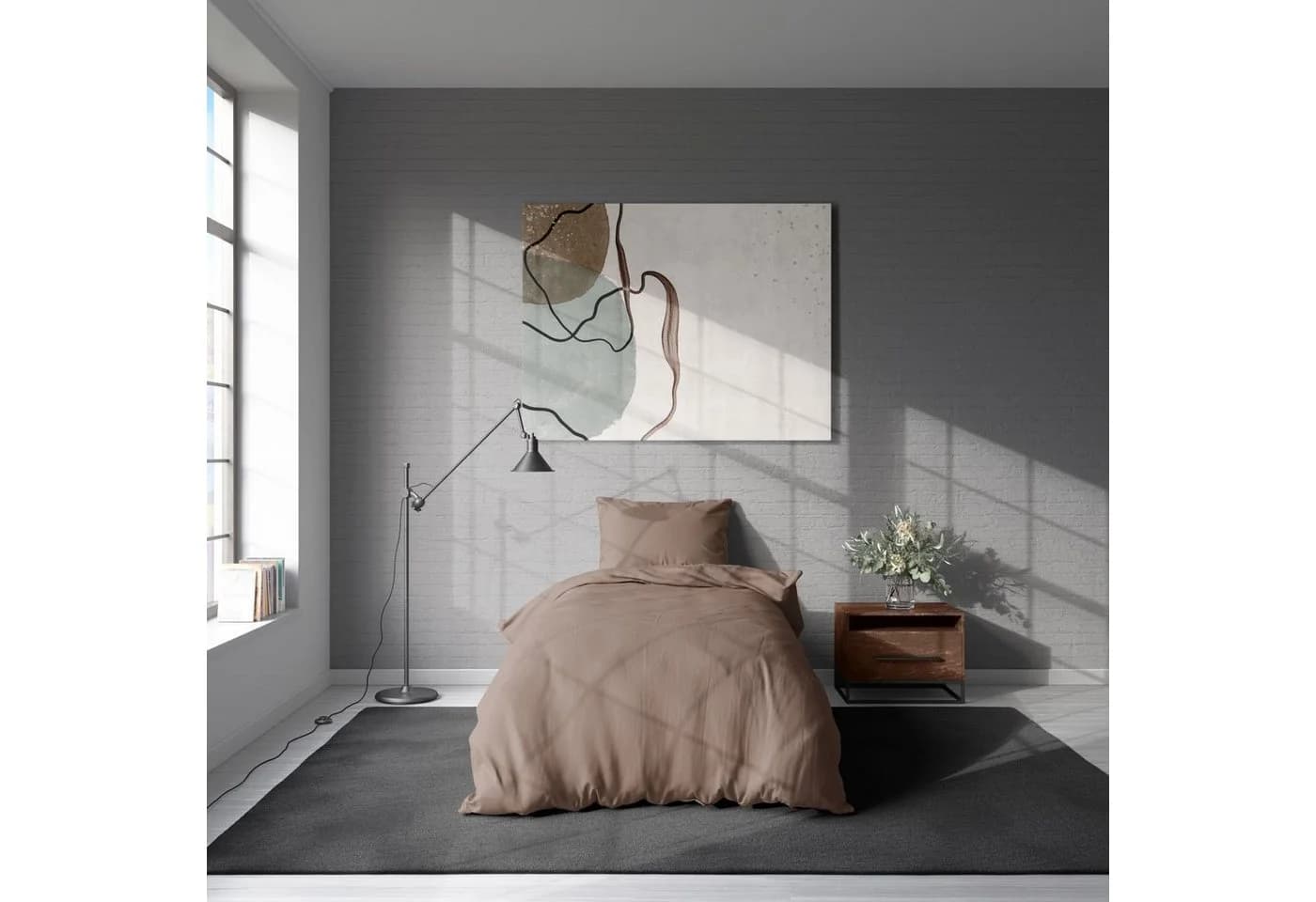soma Bettwäsche Mikrofaser Uni Nougat 135x200 + 80x80 cm - Bild 3