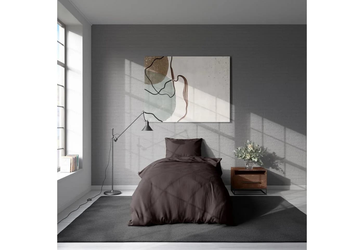 Soma Bettwäsche Set Renforcé 135x200 Baumwolle uni braun - Bild 3