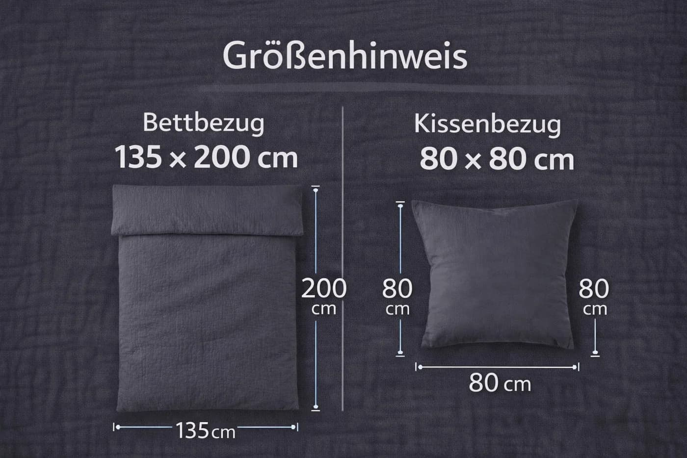 Soma Bettwäsche Set Musselin 135x200 Anthrazit Baumwolle - Bild 3