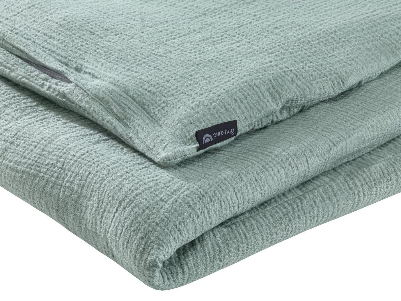 soma Bettwäsche Set Musselin 135x200 Baumwolle Pastell Matcha Grün - Bild 3
