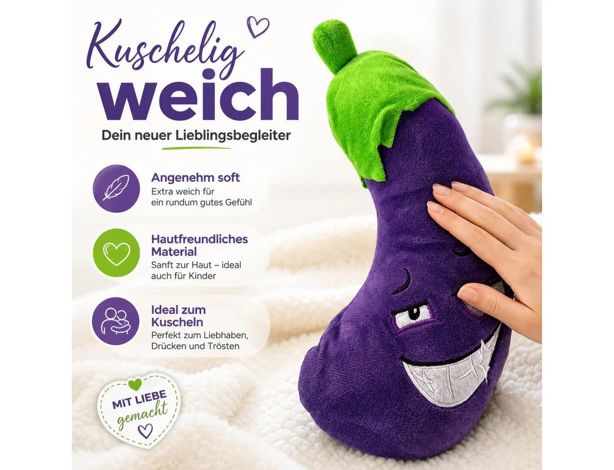soma Kuscheltier Boba Aubergine 18 cm - Bild 3