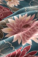 Soma Bettwäsche Blumen Microfaser Set 135x200 cm mit Kissenbezug 80x80 cm in Petrol Bild 3