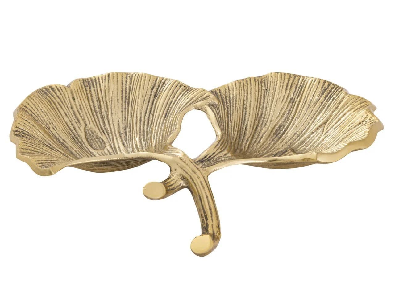 Soma Dekoschale Ginkgo 2 Blatt Gold/Silber Aluminium - Bild 3