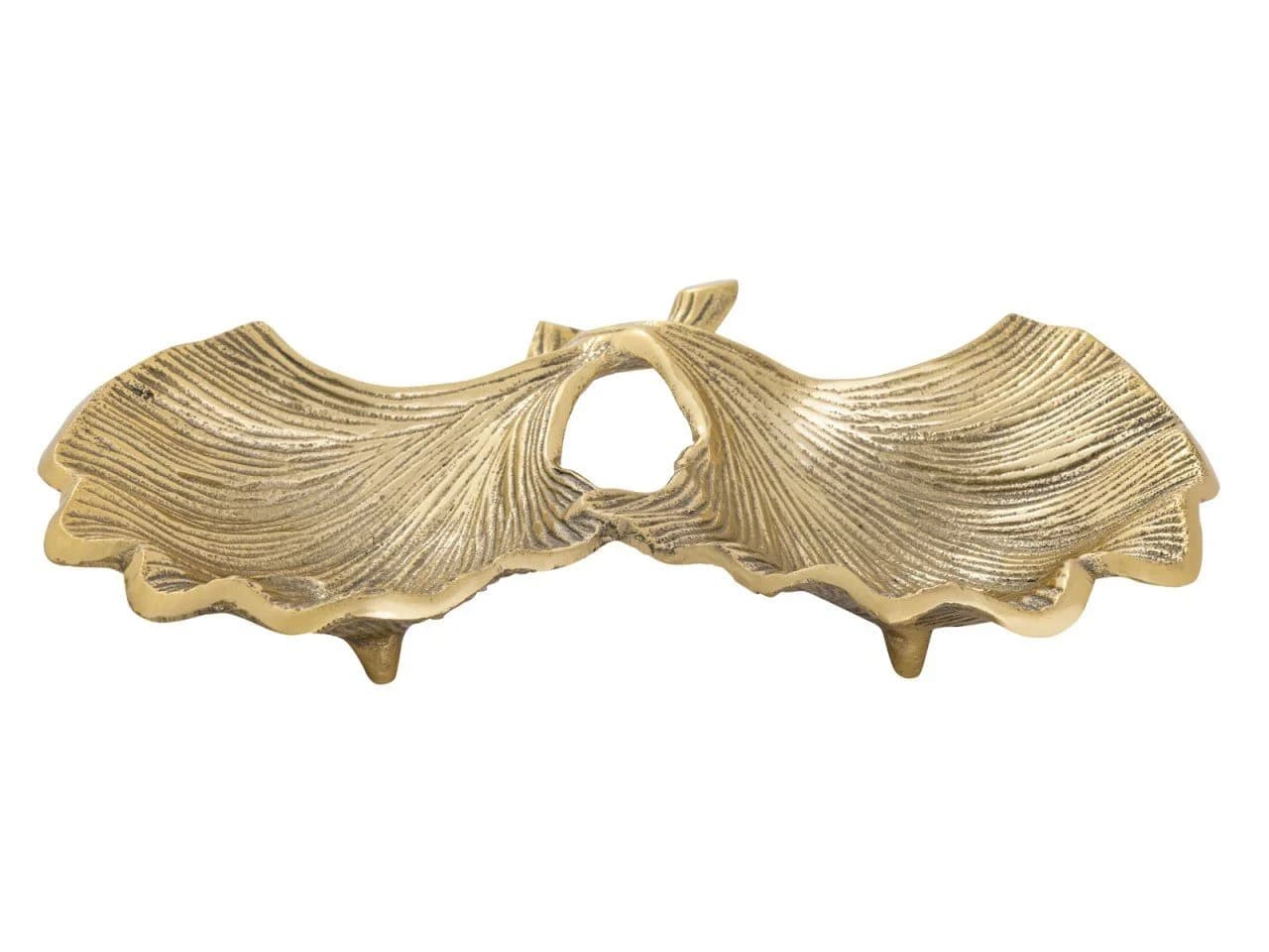 Soma Dekoschale Ginkgo 2 Blatt Gold/Silber Aluminium - Bild 4