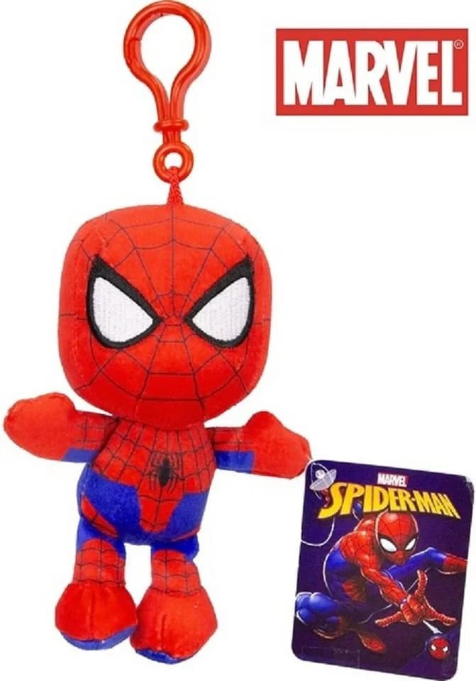 Marvel Spiderman Bagclip 13cm Schlüsselanhänger Rot Gummi