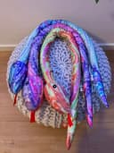 soma Kuscheltier Plüschschlange XXL 100cm Blau Lila Sterne Bild 5